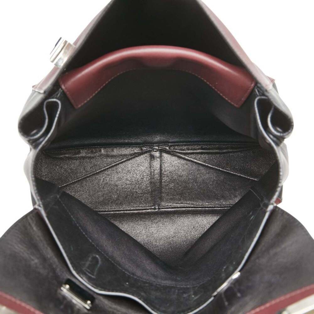 Prada handbag in wine red and black leather for women. - Picture 11 of 15